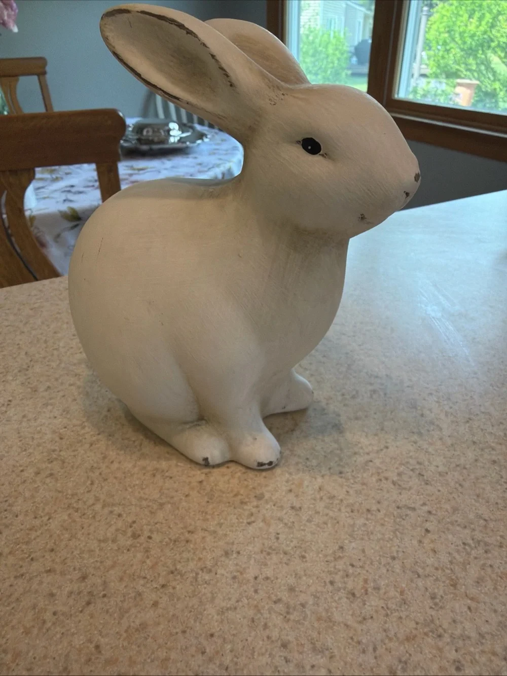 Pier 1 Decorative White Ceramic Rabbit Statue - Home Art